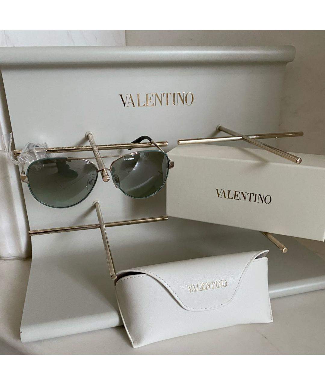 VALENTINO Зеленые металлические солнцезащитные очки, фото 6