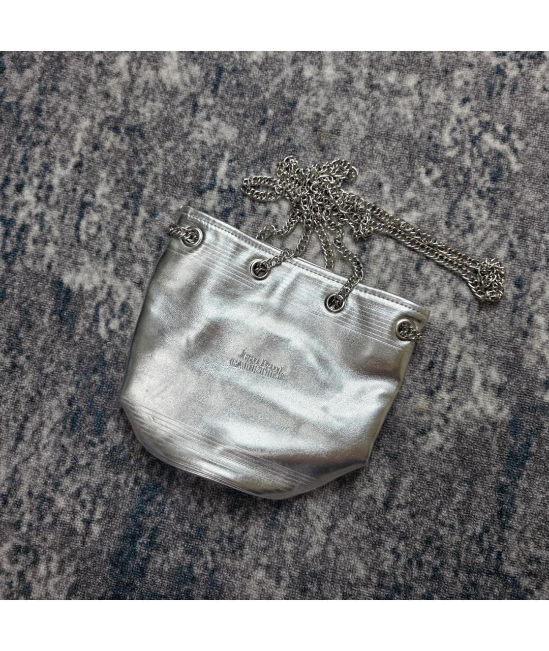 JEAN PAUL GAULTIER Серебряная сумка через плечо из искусственной кожи, фото 3