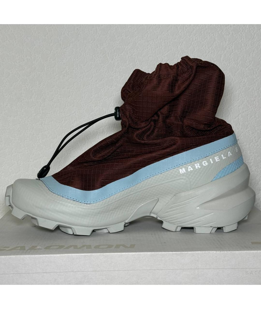 MM6 MAISON MARGIELA Коричневые текстильные ботинки, фото 8