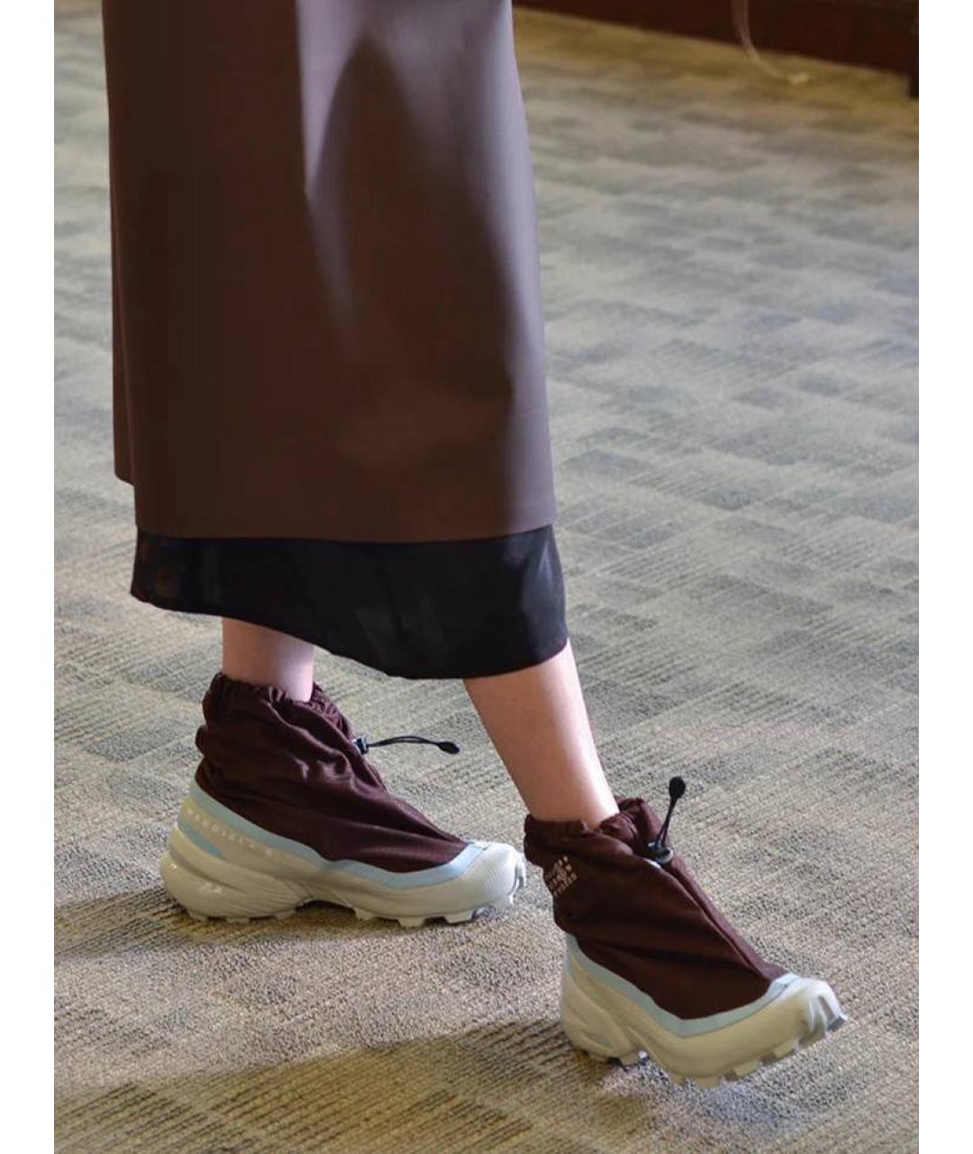 MM6 MAISON MARGIELA Коричневые текстильные ботинки, фото 4