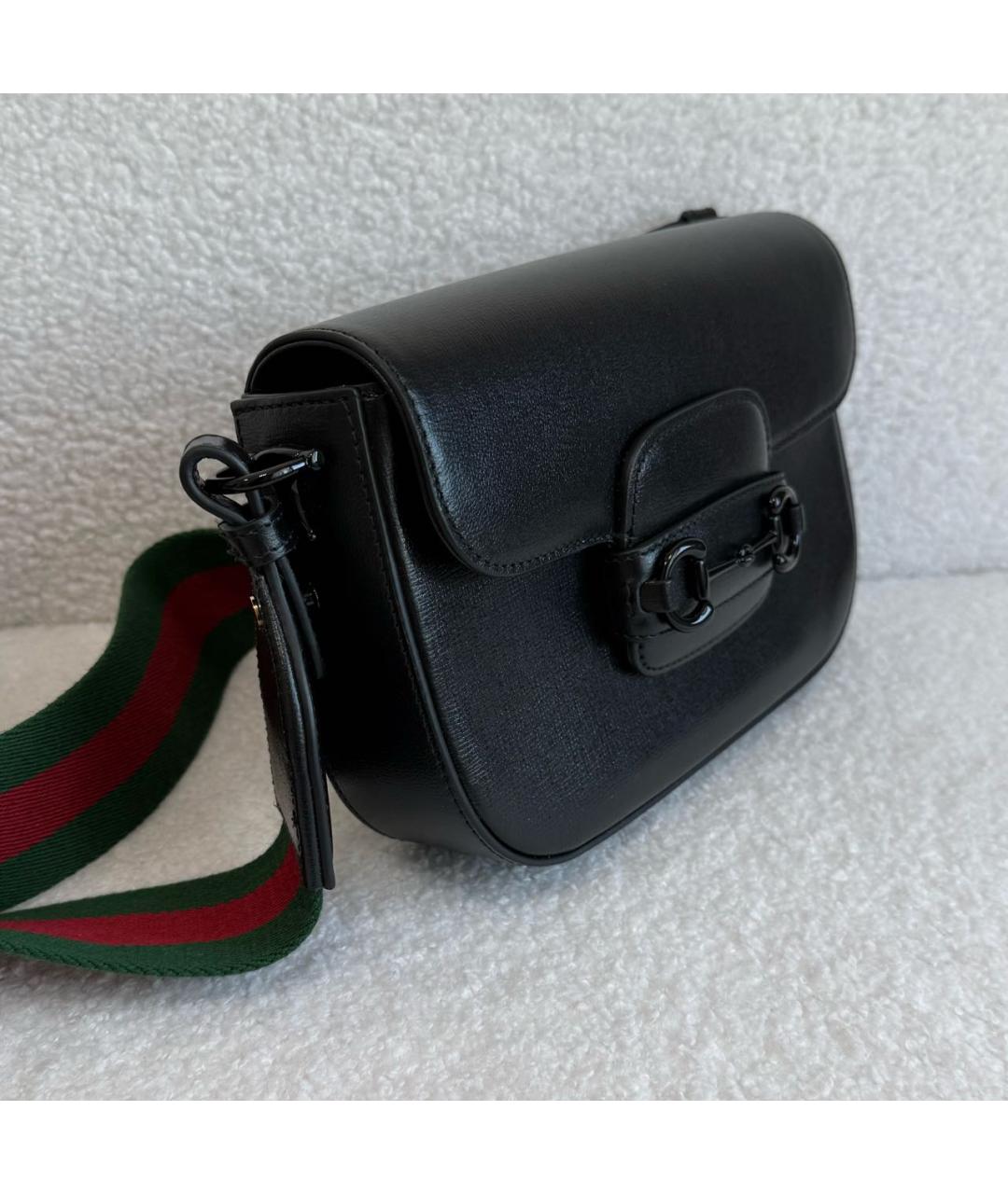 GUCCI Черная кожаная сумка через плечо, фото 2
