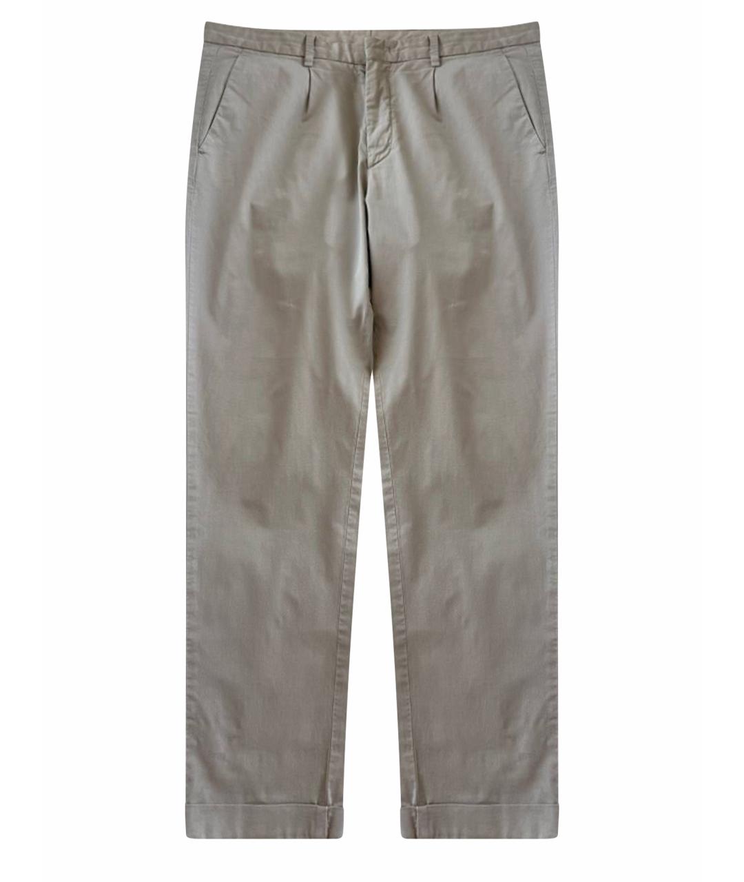 ZEGNA Бежевые хлопковые повседневные брюки, фото 1