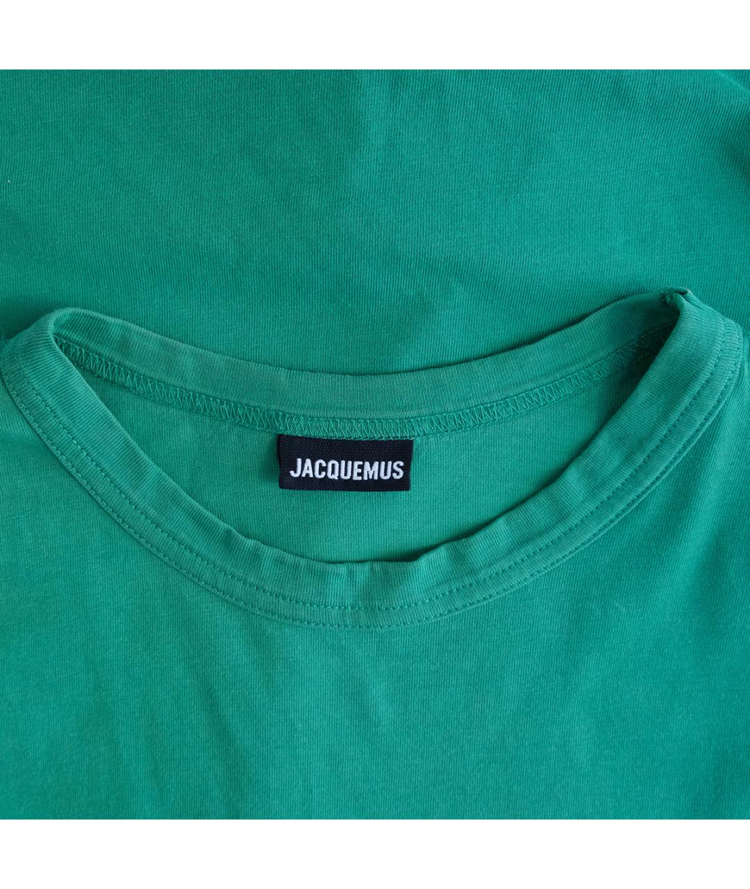JACQUEMUS Зеленая хлопковая футболка, фото 3