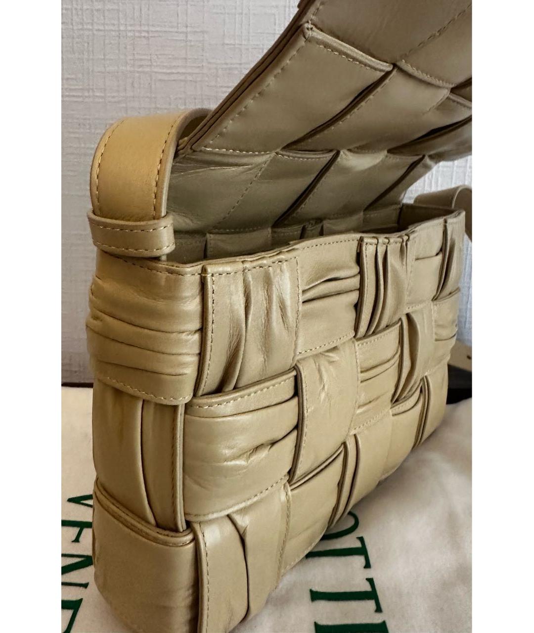 BOTTEGA VENETA Горчичная кожаная сумка через плечо, фото 4