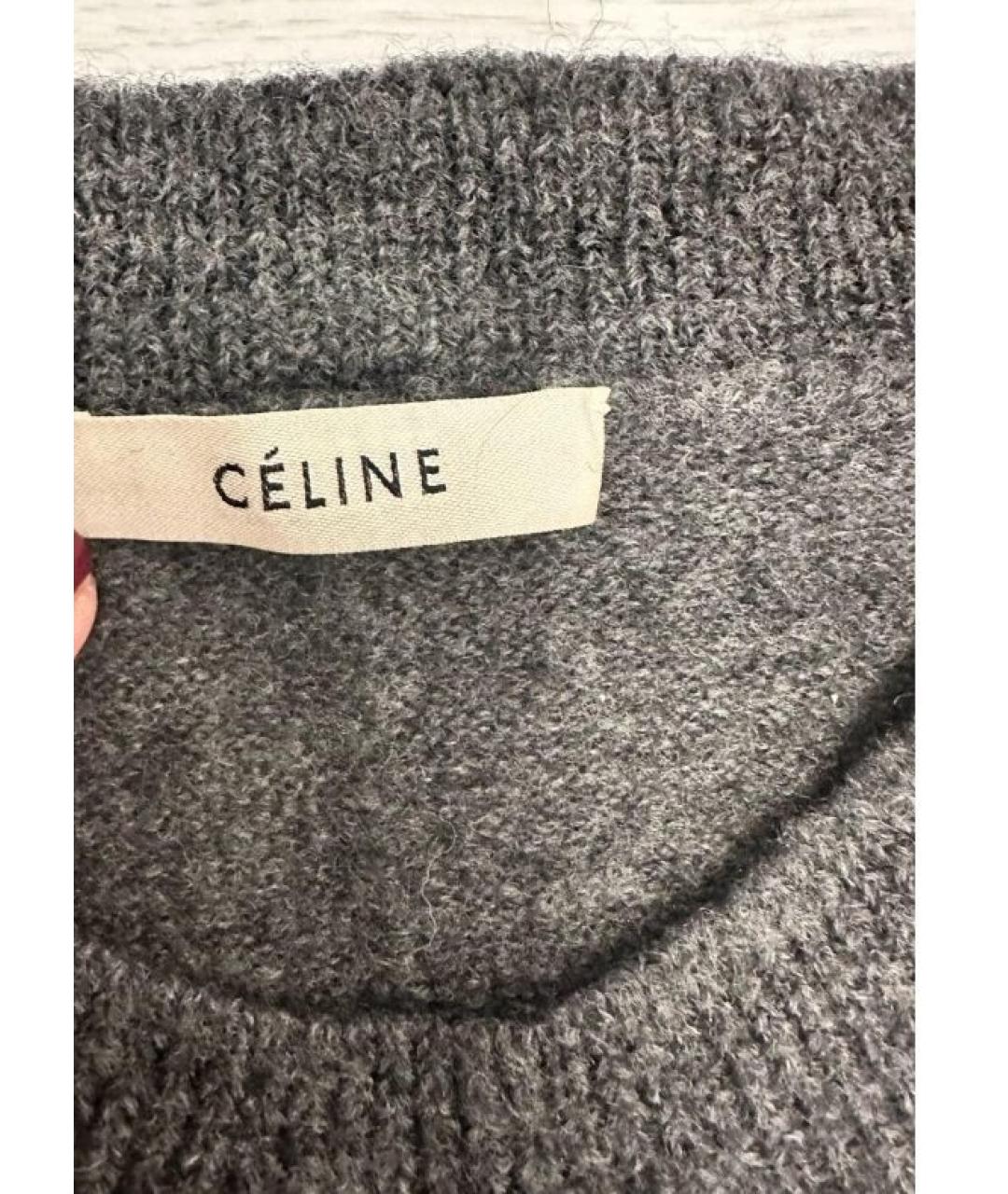 CELINE Серое шерстяное повседневное платье, фото 3