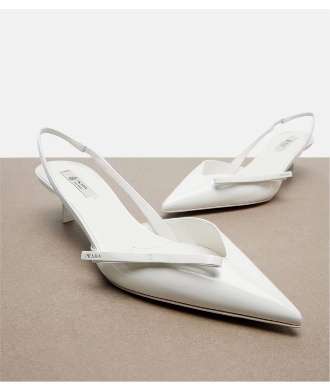 PRADA Белые туфли из лакированной кожи, фото 7