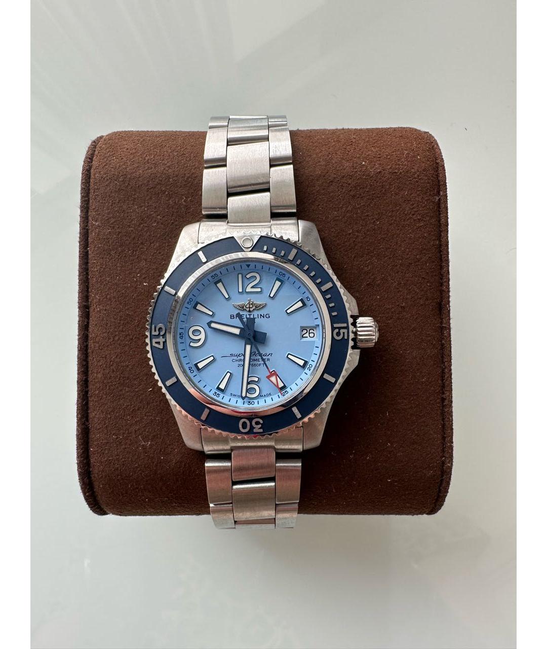 BREITLING SUPEROCEAN Синие металлические часы, фото 6
