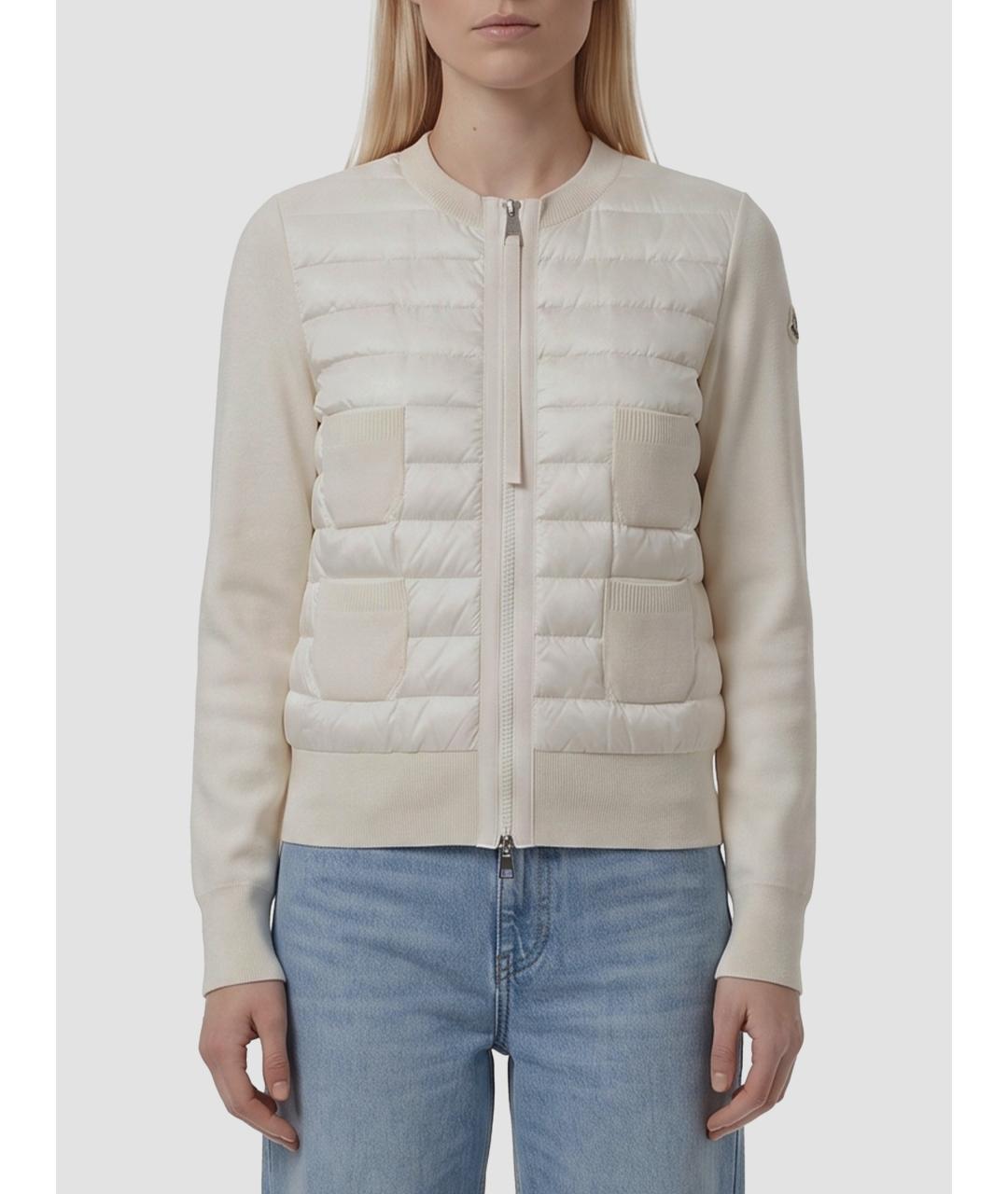 MONCLER Белый шерстяной кардиган, фото 3