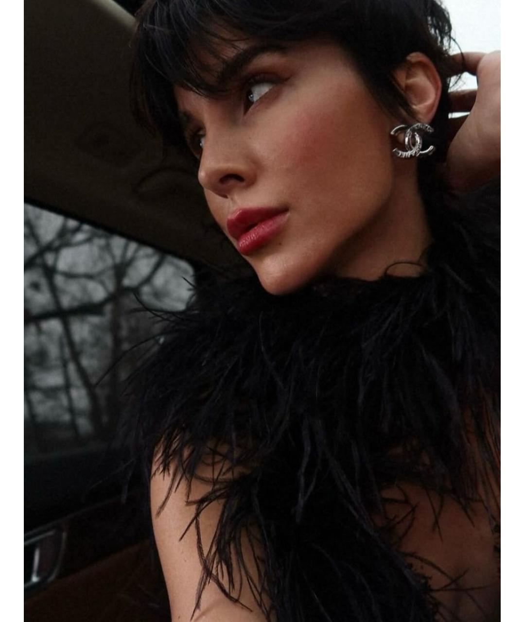 CHANEL Серебряные металлические серьги, фото 5