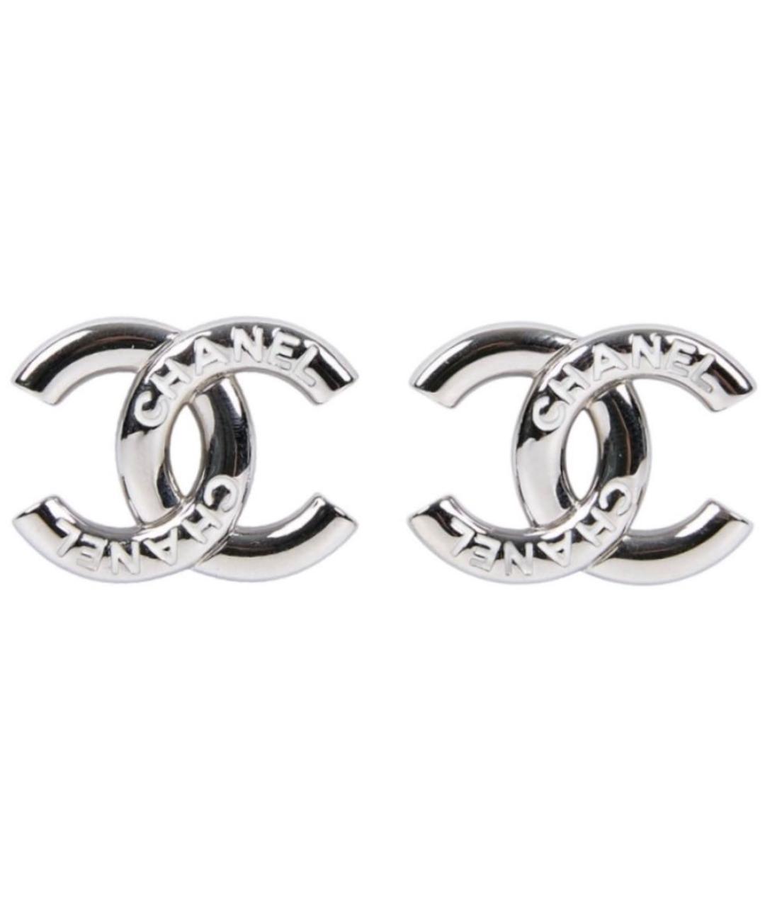 CHANEL Серебряные металлические серьги, фото 1