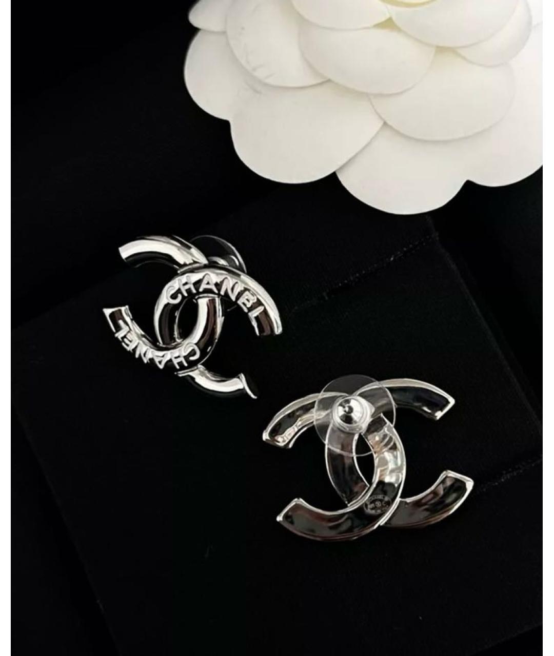 CHANEL Серебряные металлические серьги, фото 4
