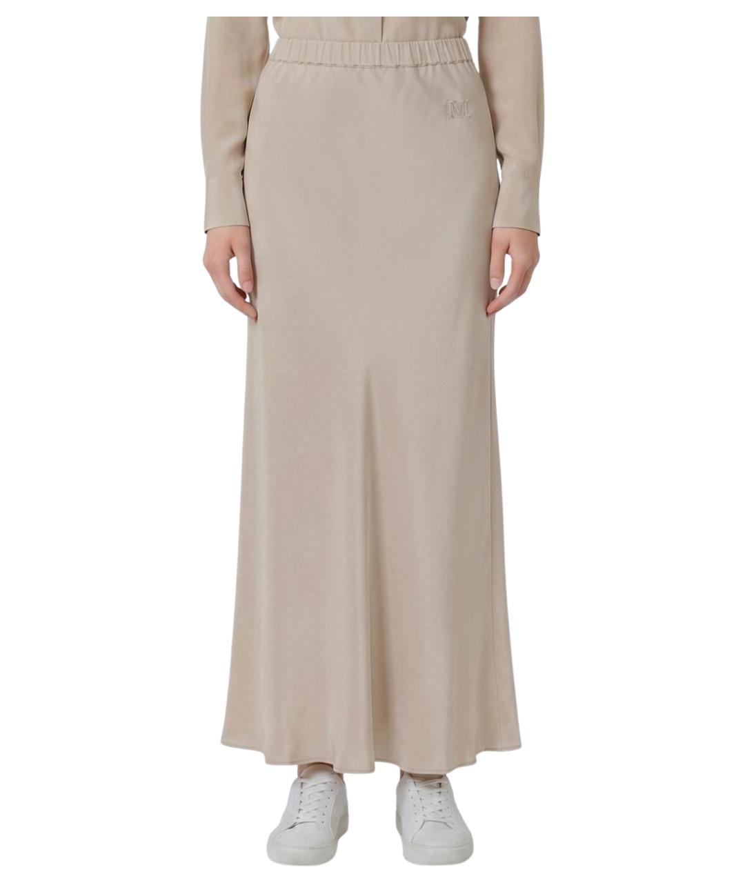 MAX MARA Серая шелковая юбка макси, фото 1