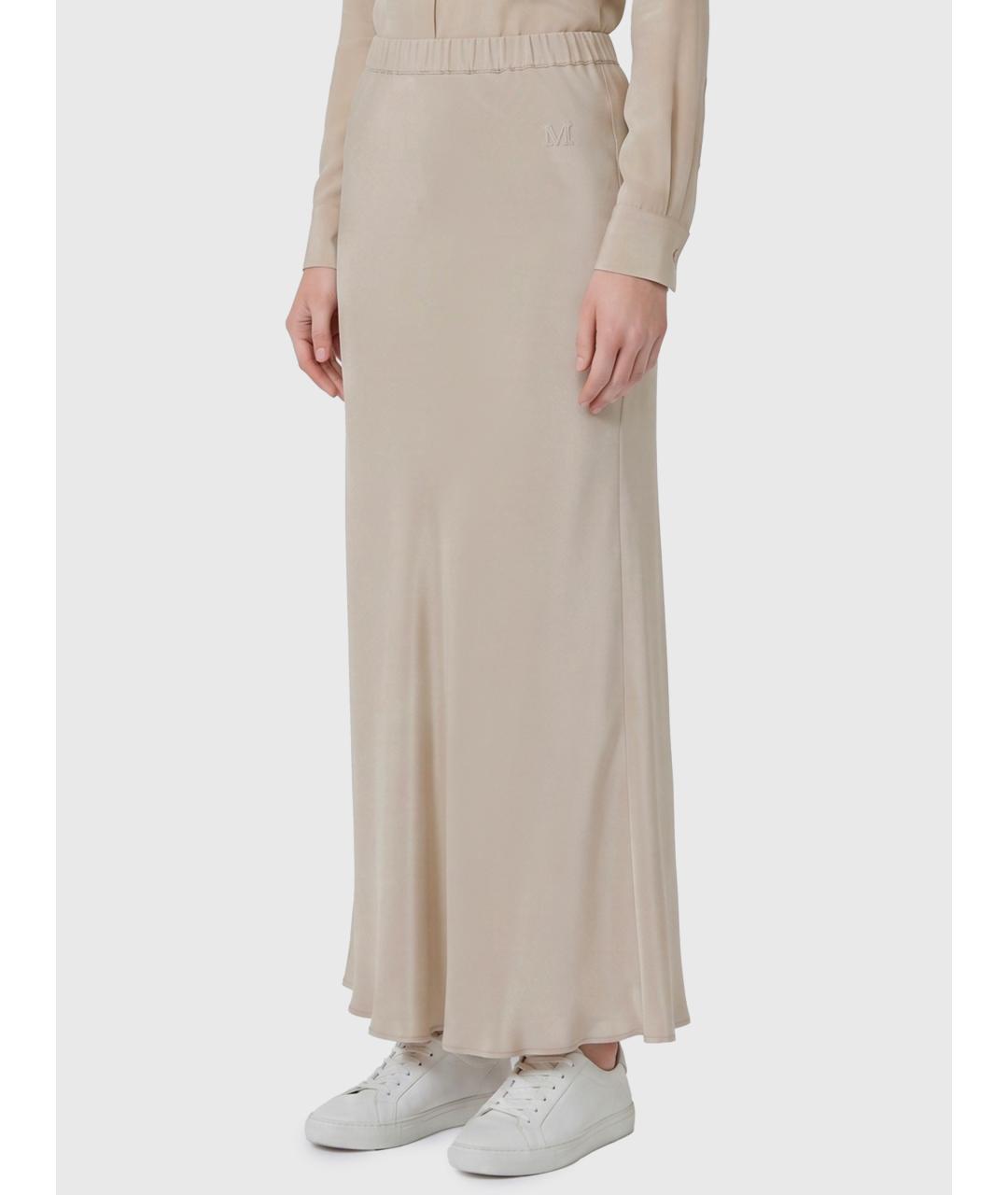 MAX MARA Серая шелковая юбка макси, фото 3