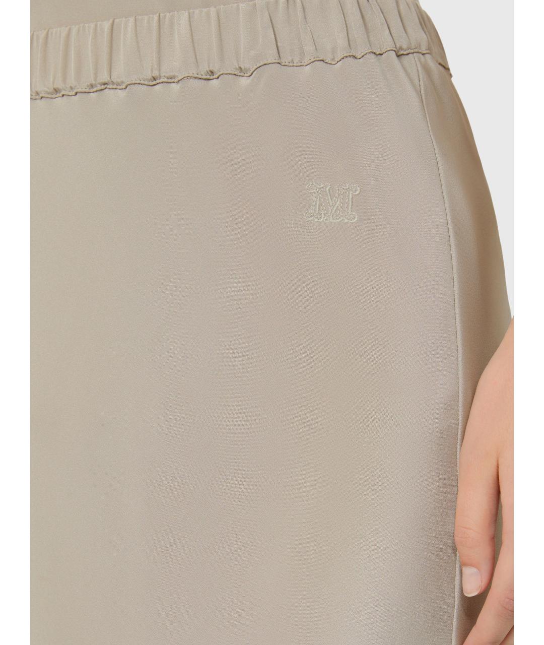 MAX MARA Серая шелковая юбка макси, фото 4