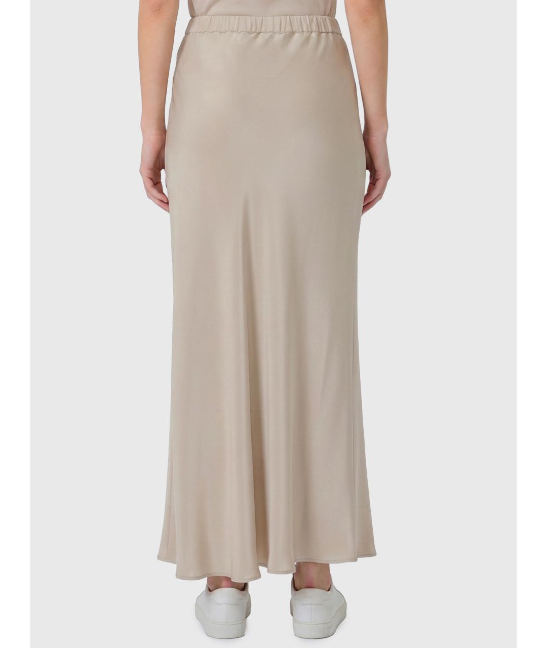 MAX MARA Серая шелковая юбка макси, фото 2