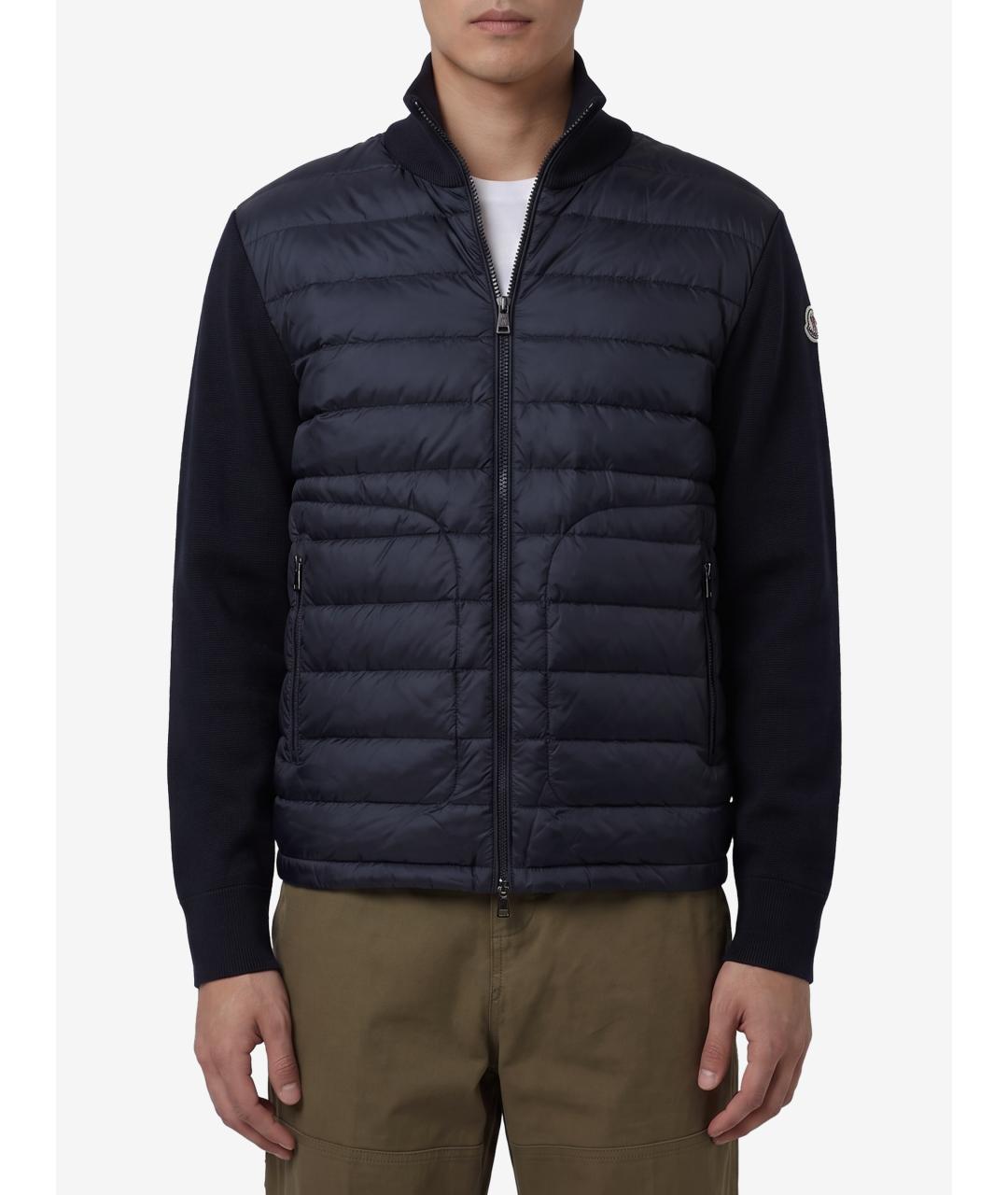 MONCLER Темно-синий шерстяной кардиган, фото 3