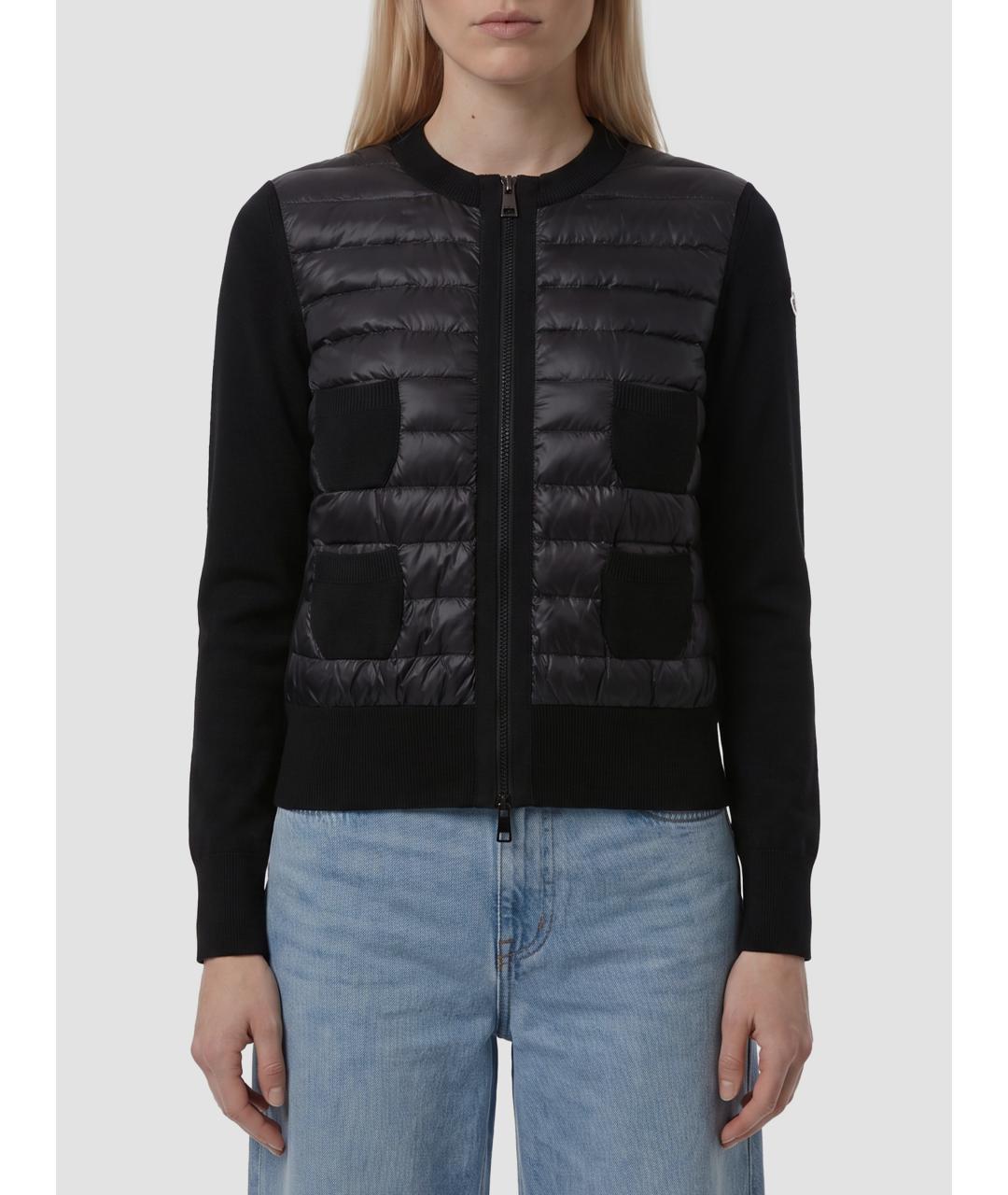 MONCLER Черный шерстяной кардиган, фото 3