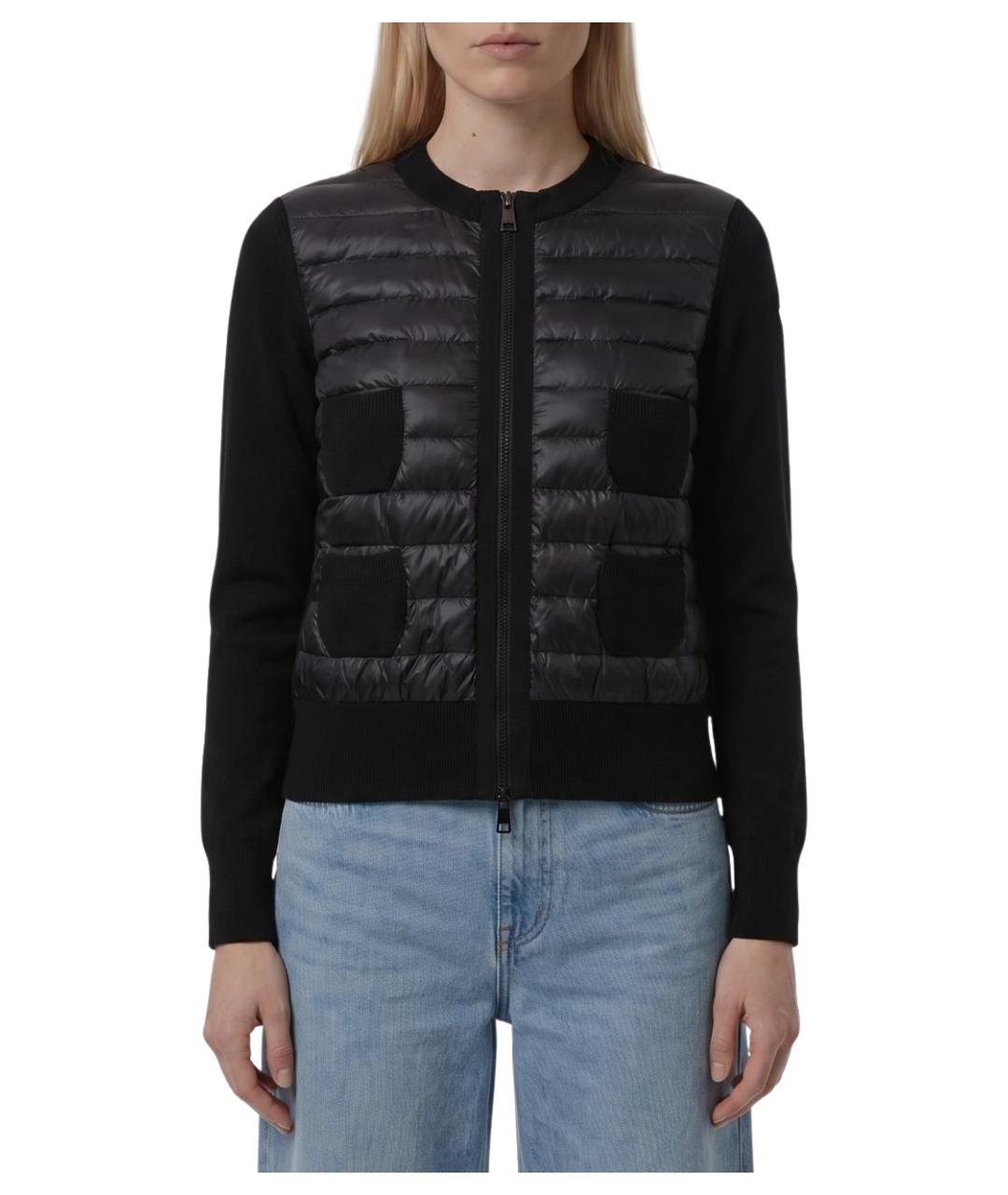MONCLER Черный шерстяной кардиган, фото 1