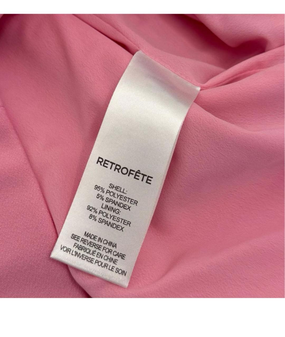 Retrofête Розовое полиэстеровое коктейльное платье, фото 4