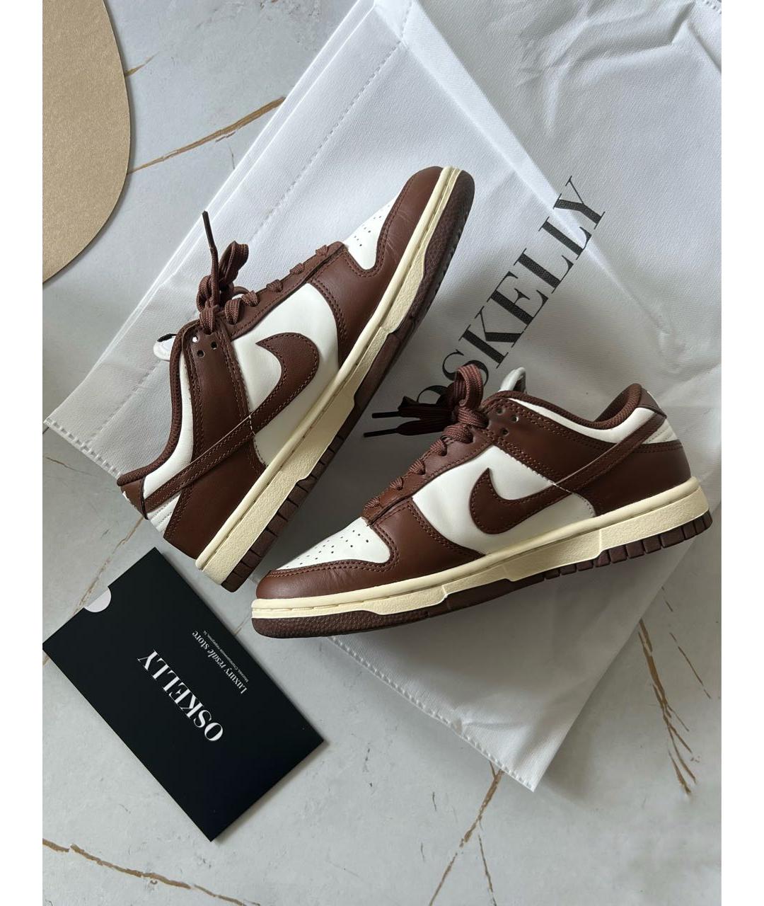 NIKE Коричневые кожаные кроссовки, фото 4
