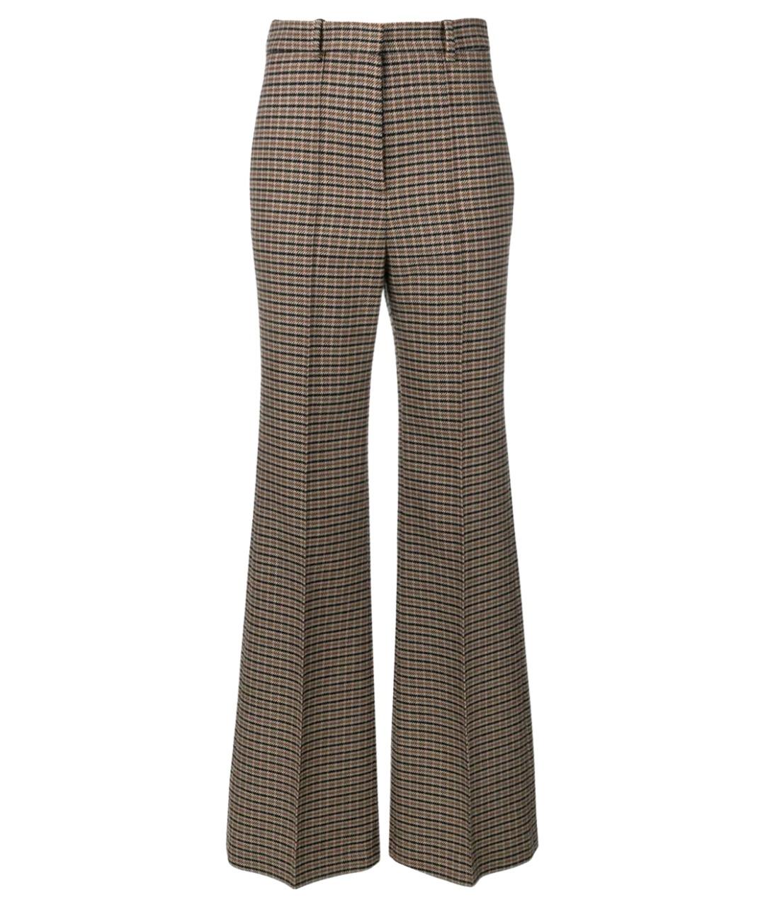 VICTORIA BECKHAM Мульти шерстяные прямые брюки, фото 1
