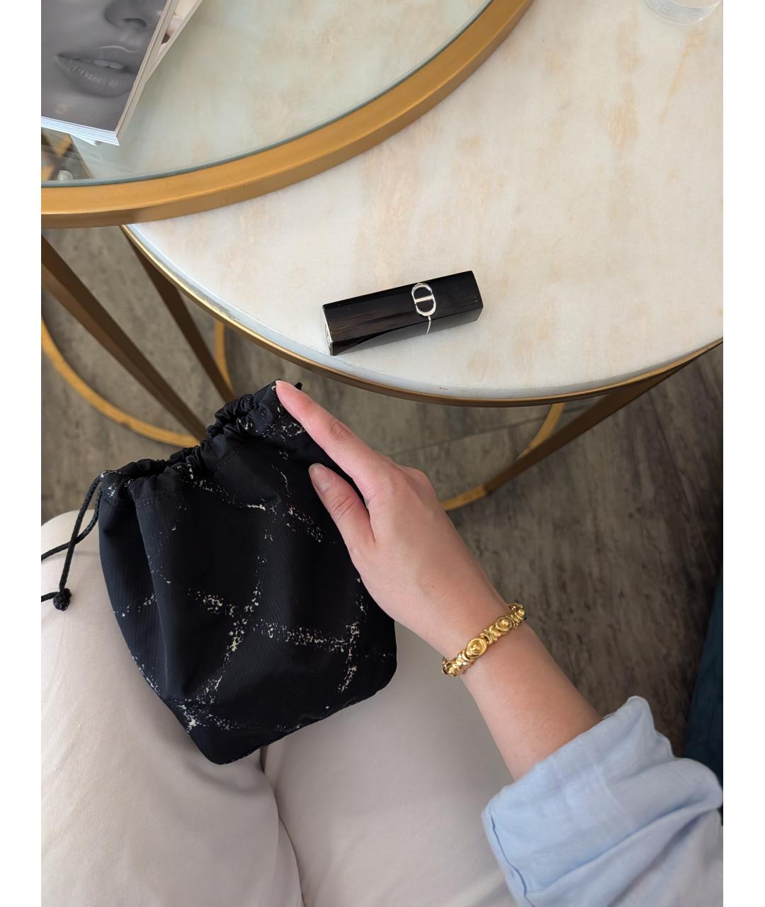 CHANEL Черная нейлоновая косметичка, фото 4