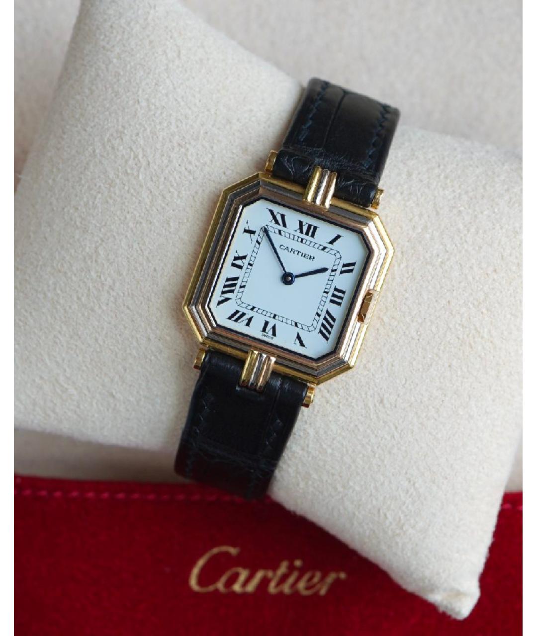 CARTIER Белые часы из желтого золота, фото 7