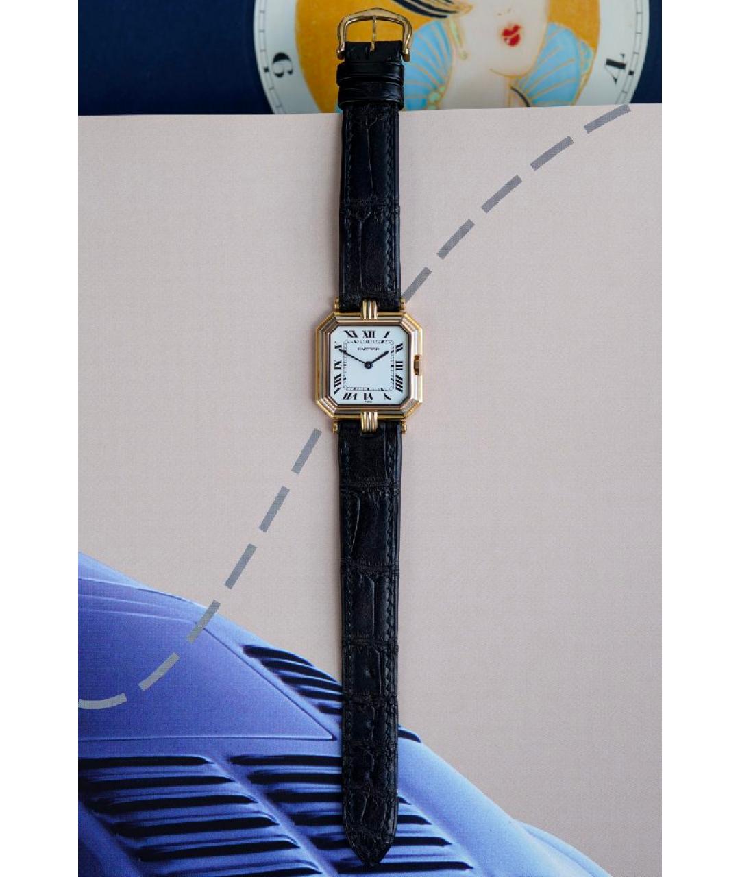 CARTIER Белые часы из желтого золота, фото 6
