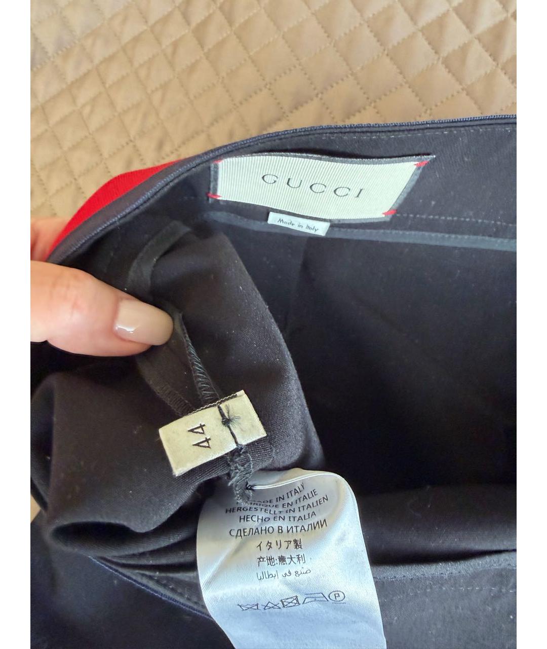GUCCI Черные хлопковые брюки узкие, фото 5