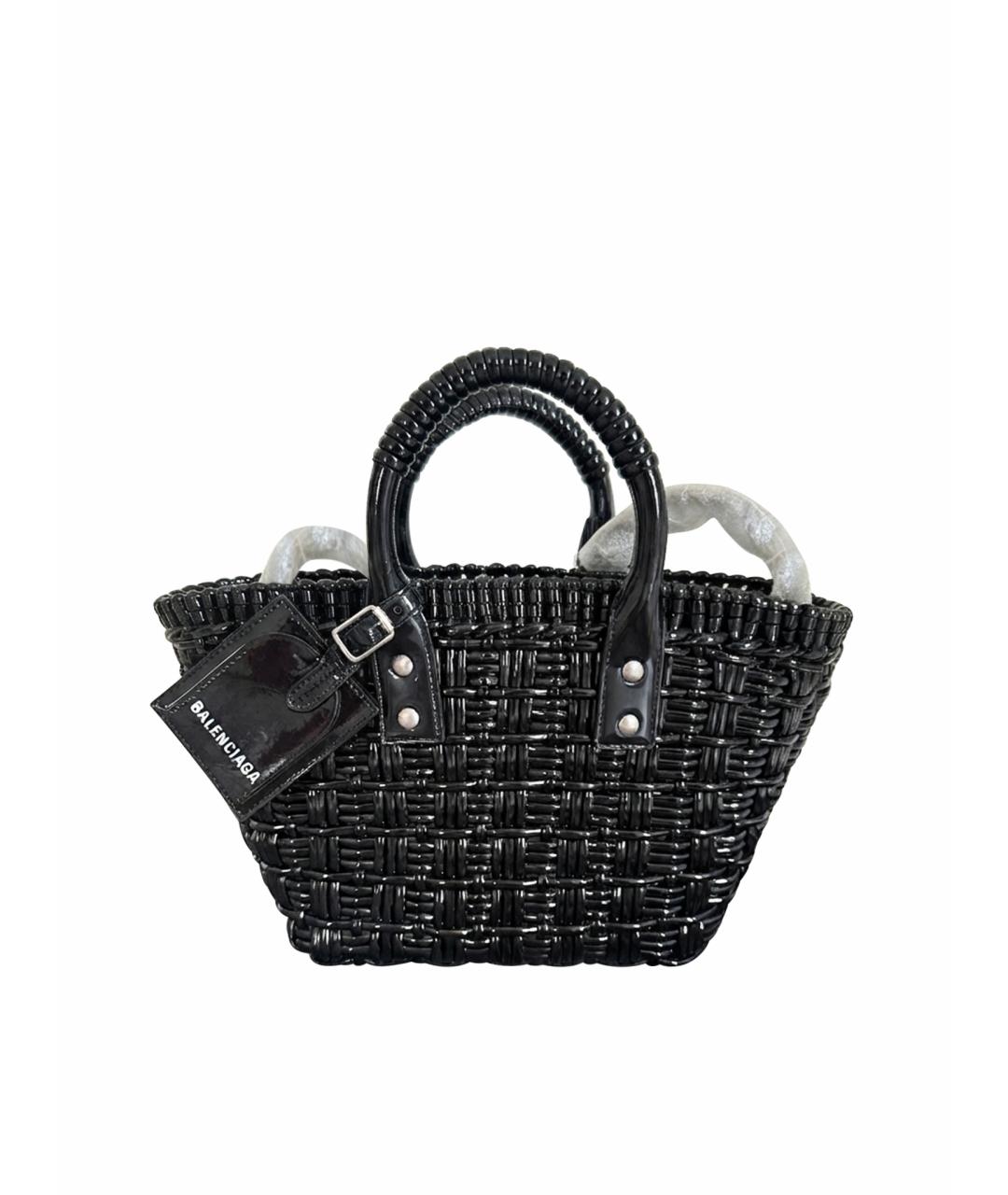 BALENCIAGA Черная пляжная сумка из искусственной кожи, фото 1