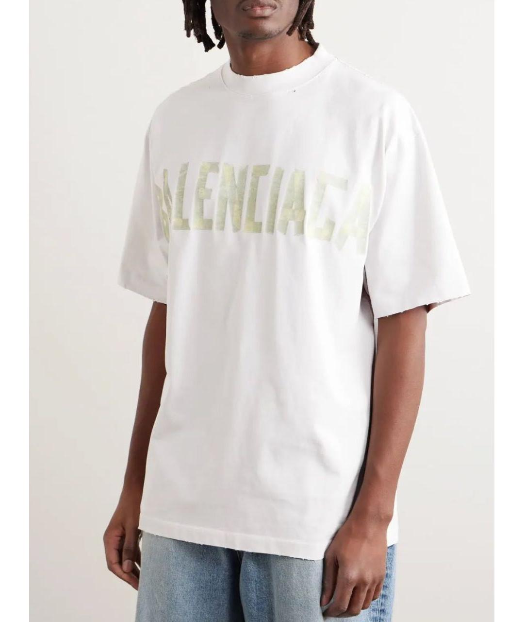 BALENCIAGA Белая хлопковая футболка, фото 3