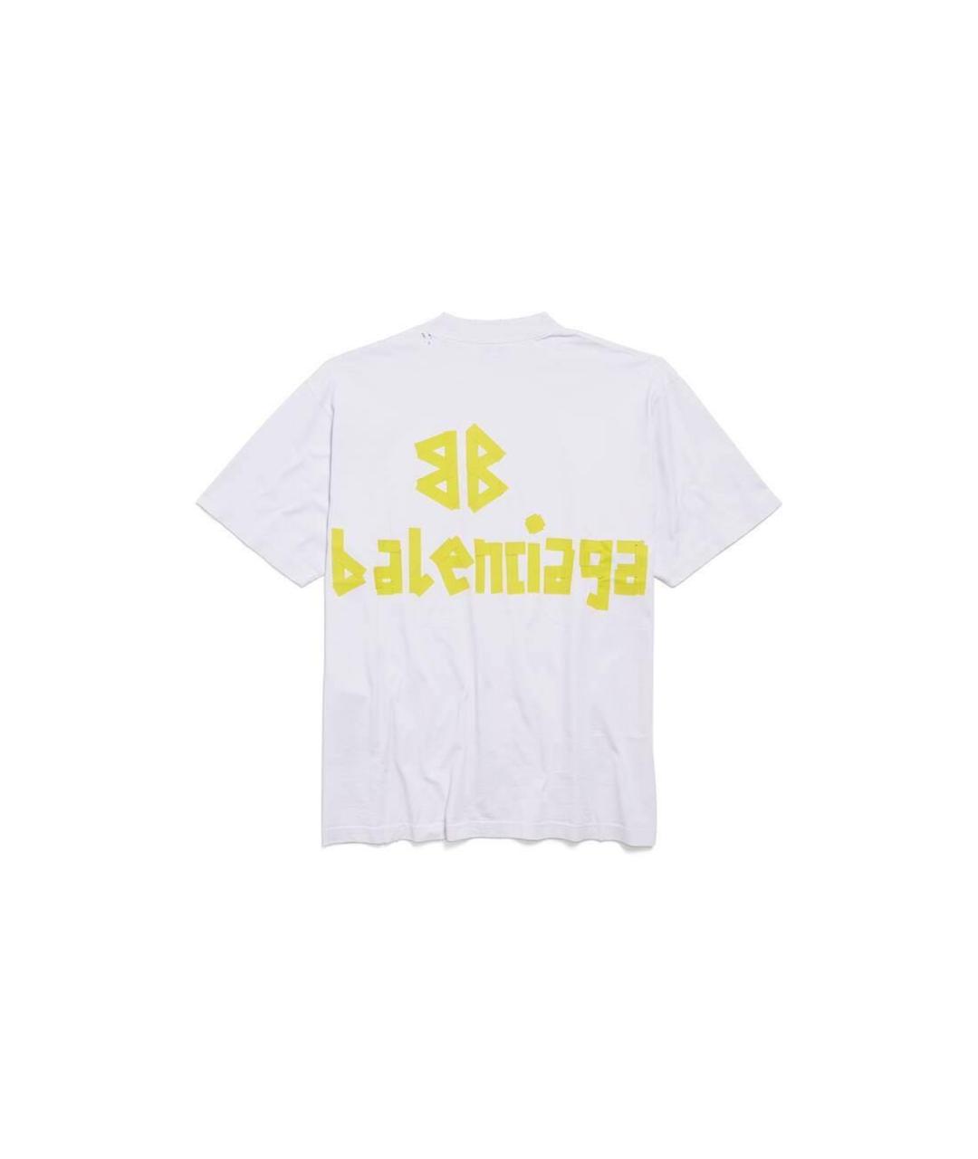 BALENCIAGA Белая хлопковая футболка, фото 2