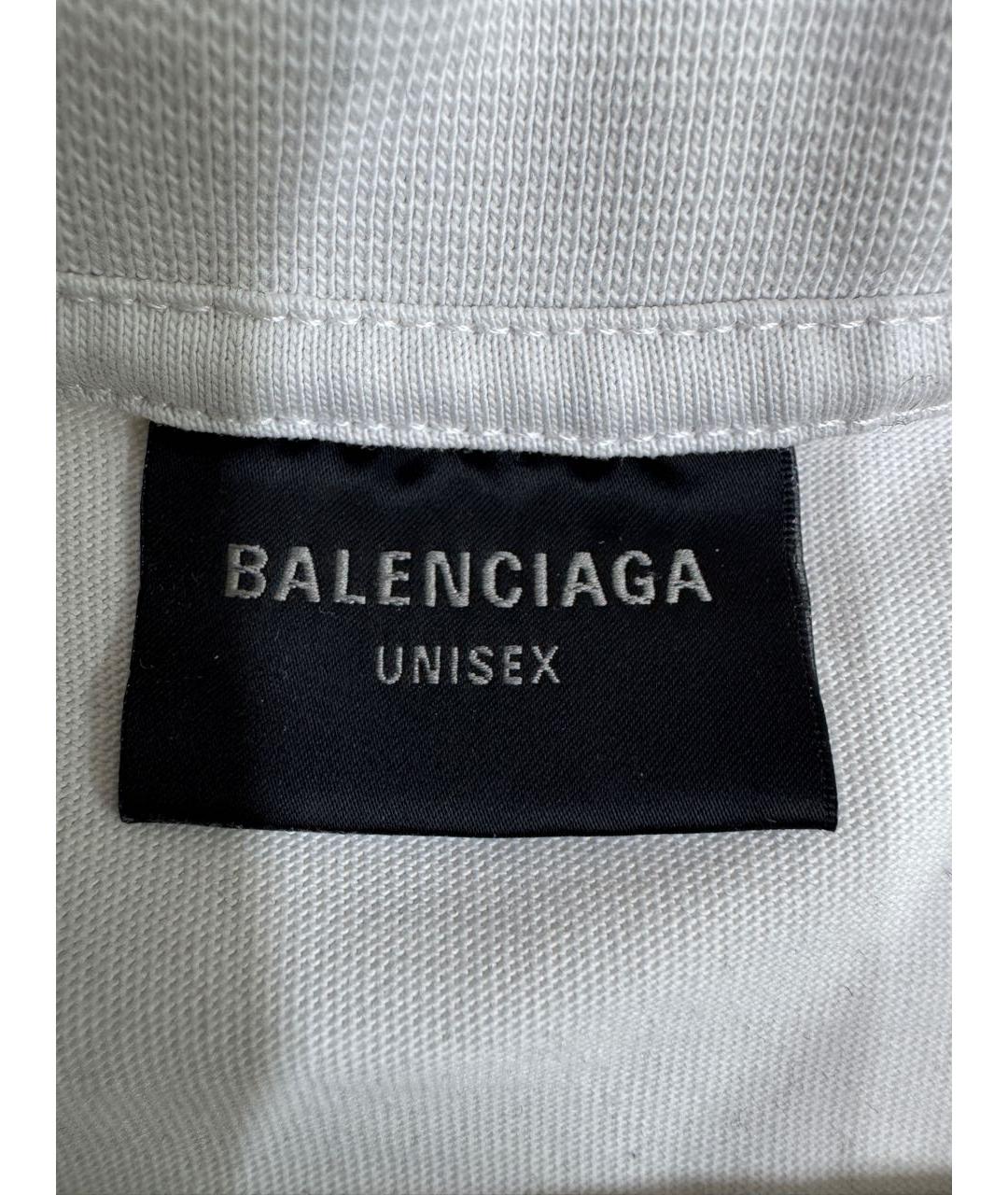 BALENCIAGA Белая хлопковая футболка, фото 6
