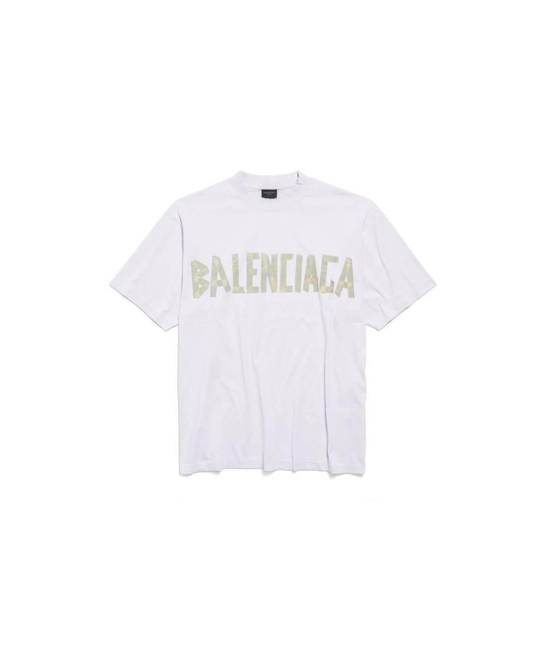 BALENCIAGA Белая хлопковая футболка, фото 9