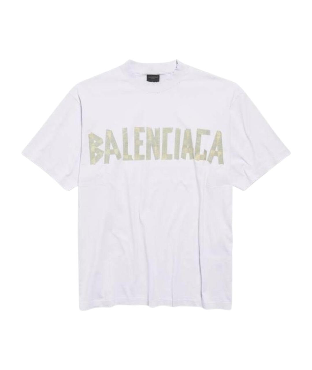 BALENCIAGA Белая хлопковая футболка, фото 1