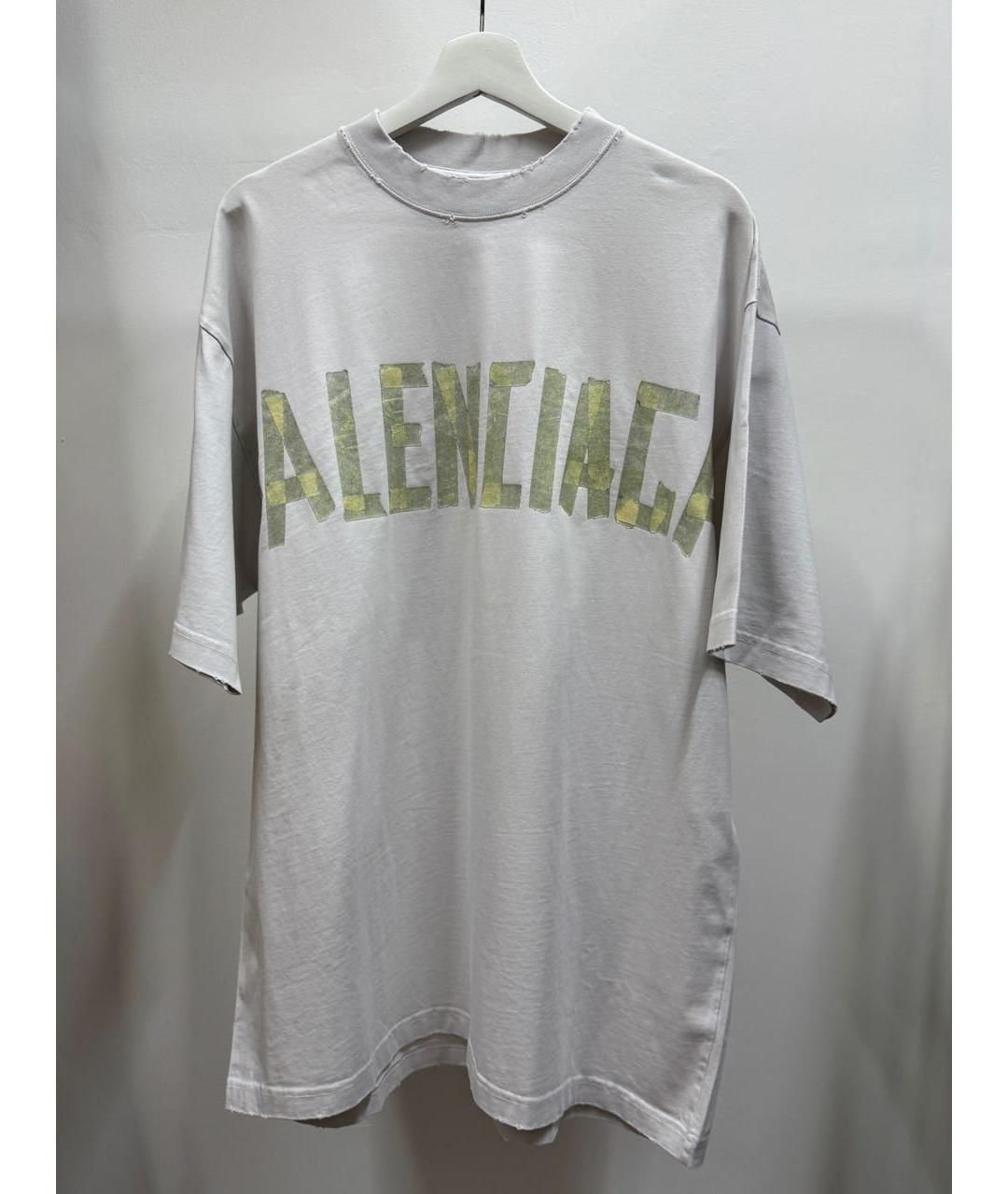 BALENCIAGA Белая хлопковая футболка, фото 4