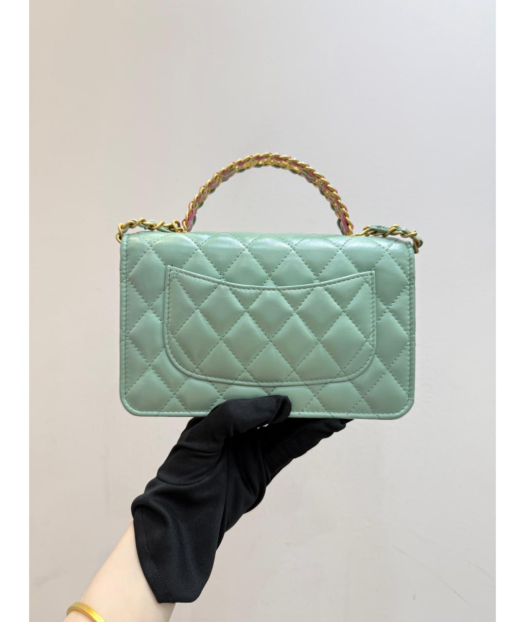 CHANEL Зеленая кожаная сумка через плечо, фото 4