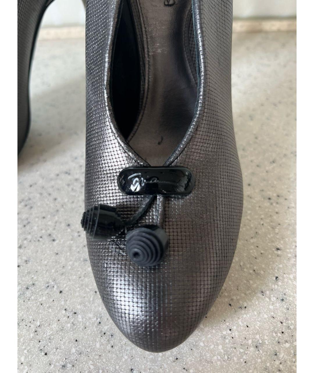GIORGIO ARMANI Серебряные кожаные туфли, фото 4
