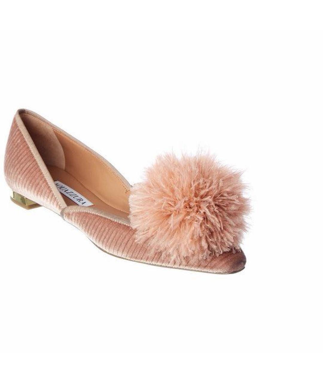 AQUAZZURA Розовые текстильные балетки, фото 2