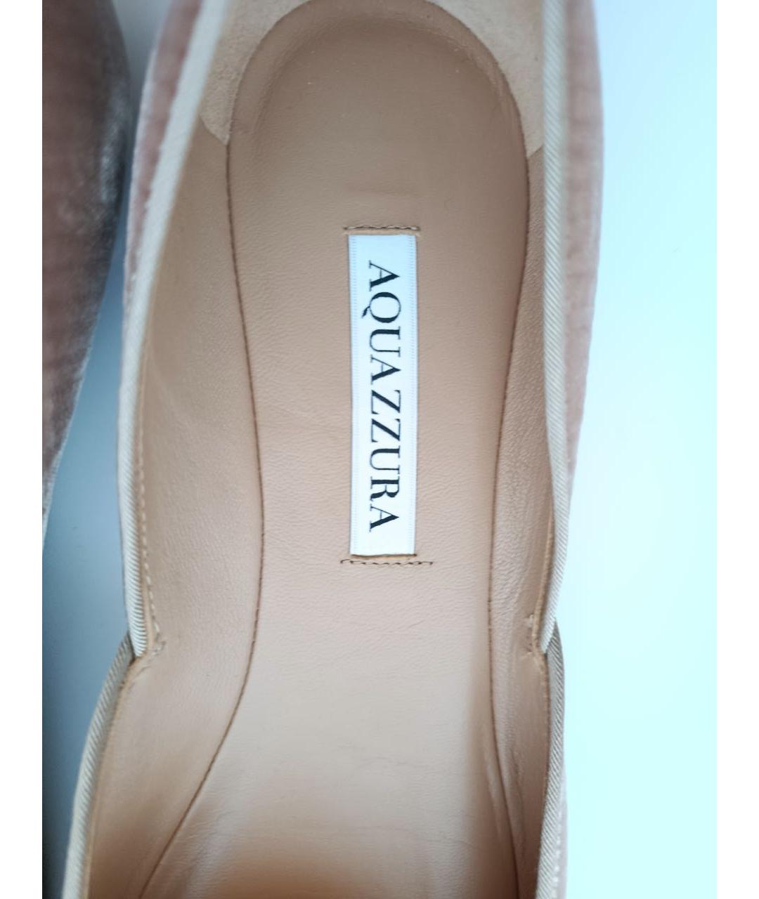 AQUAZZURA Розовые текстильные балетки, фото 8