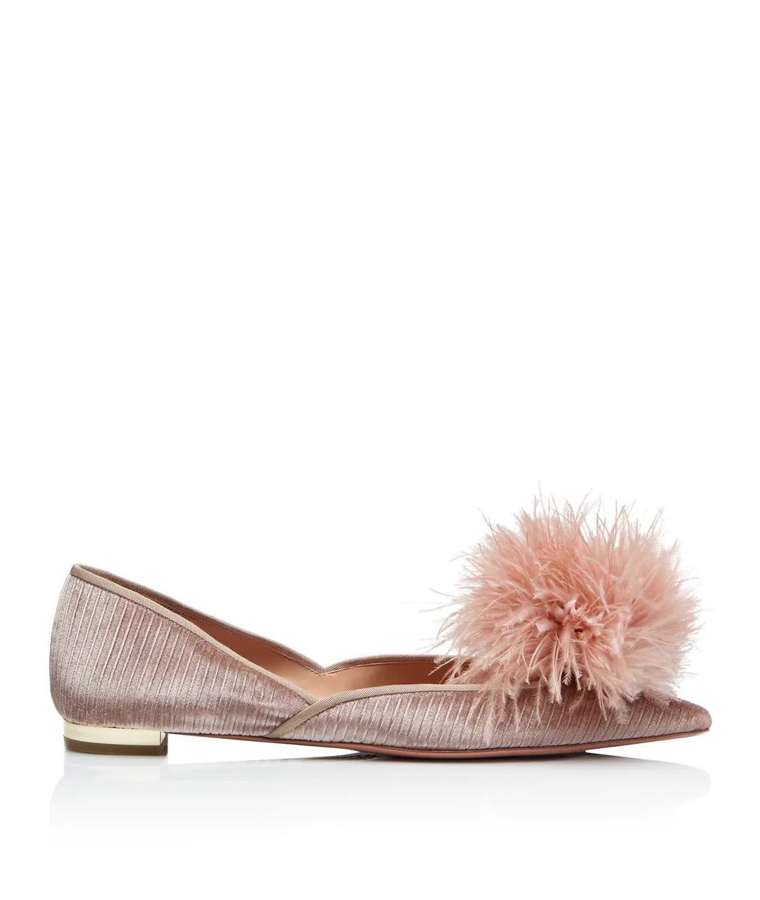 AQUAZZURA Розовые текстильные балетки, фото 9