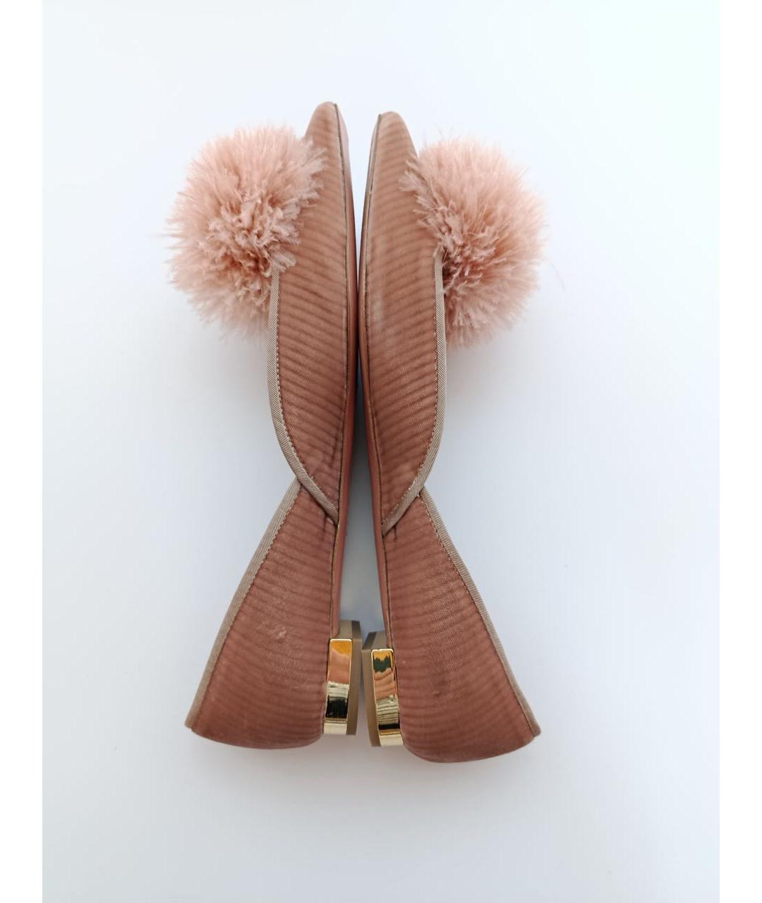 AQUAZZURA Розовые текстильные балетки, фото 6