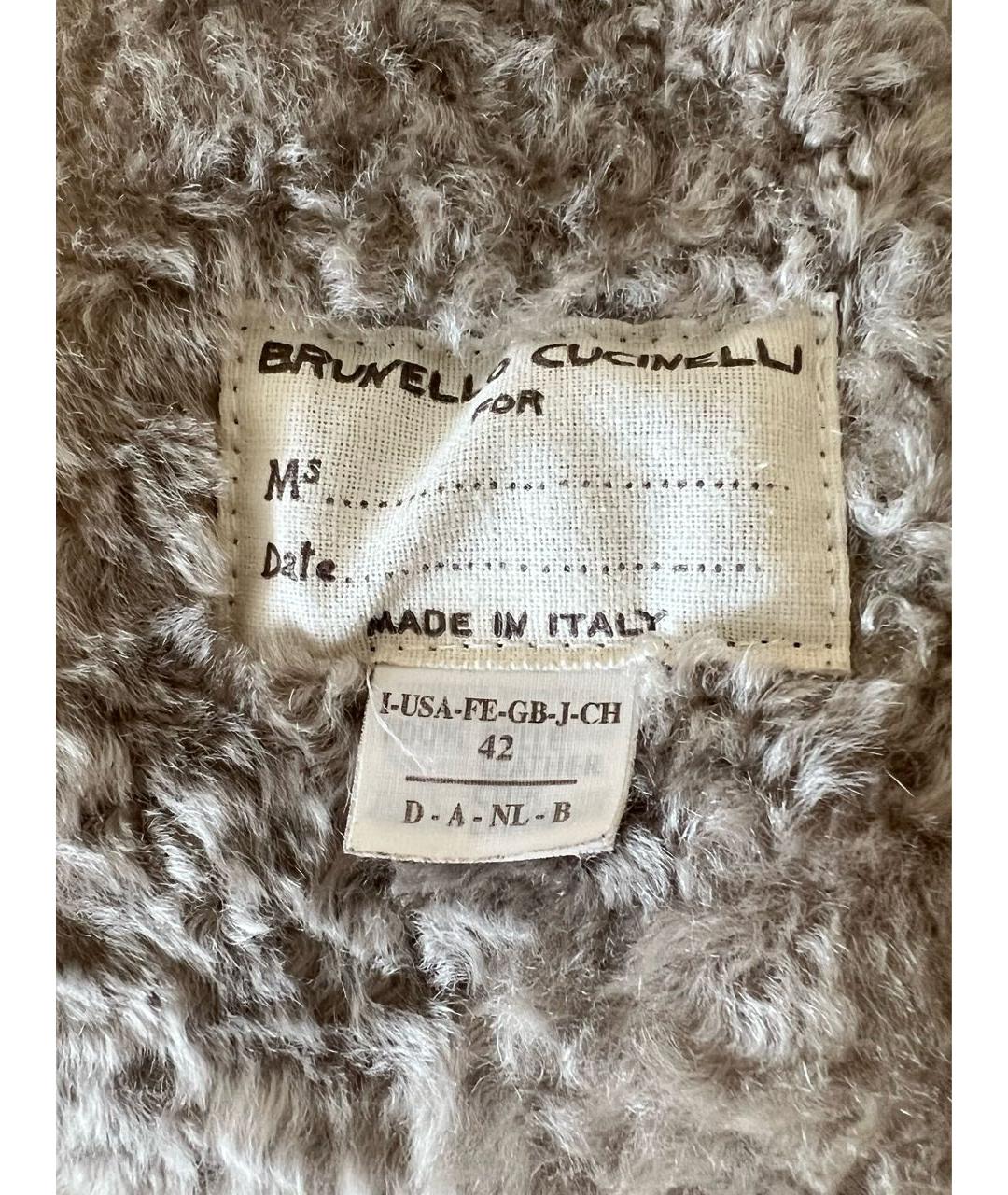 BRUNELLO CUCINELLI Бежевая меховая дубленка, фото 7