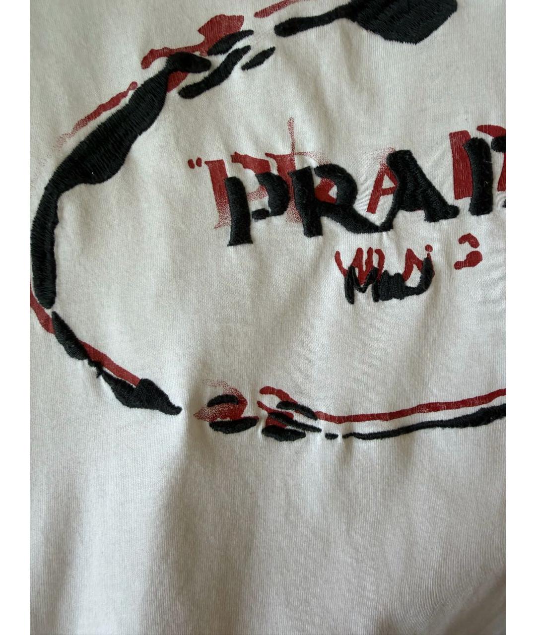 PRADA Белая хлопковая футболка, фото 4