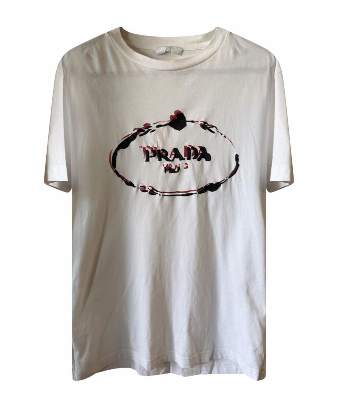 PRADA Белая хлопковая футболка, фото 1
