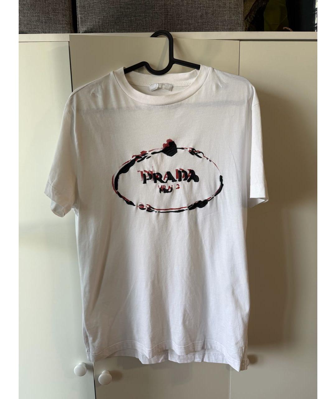 PRADA Белая хлопковая футболка, фото 5