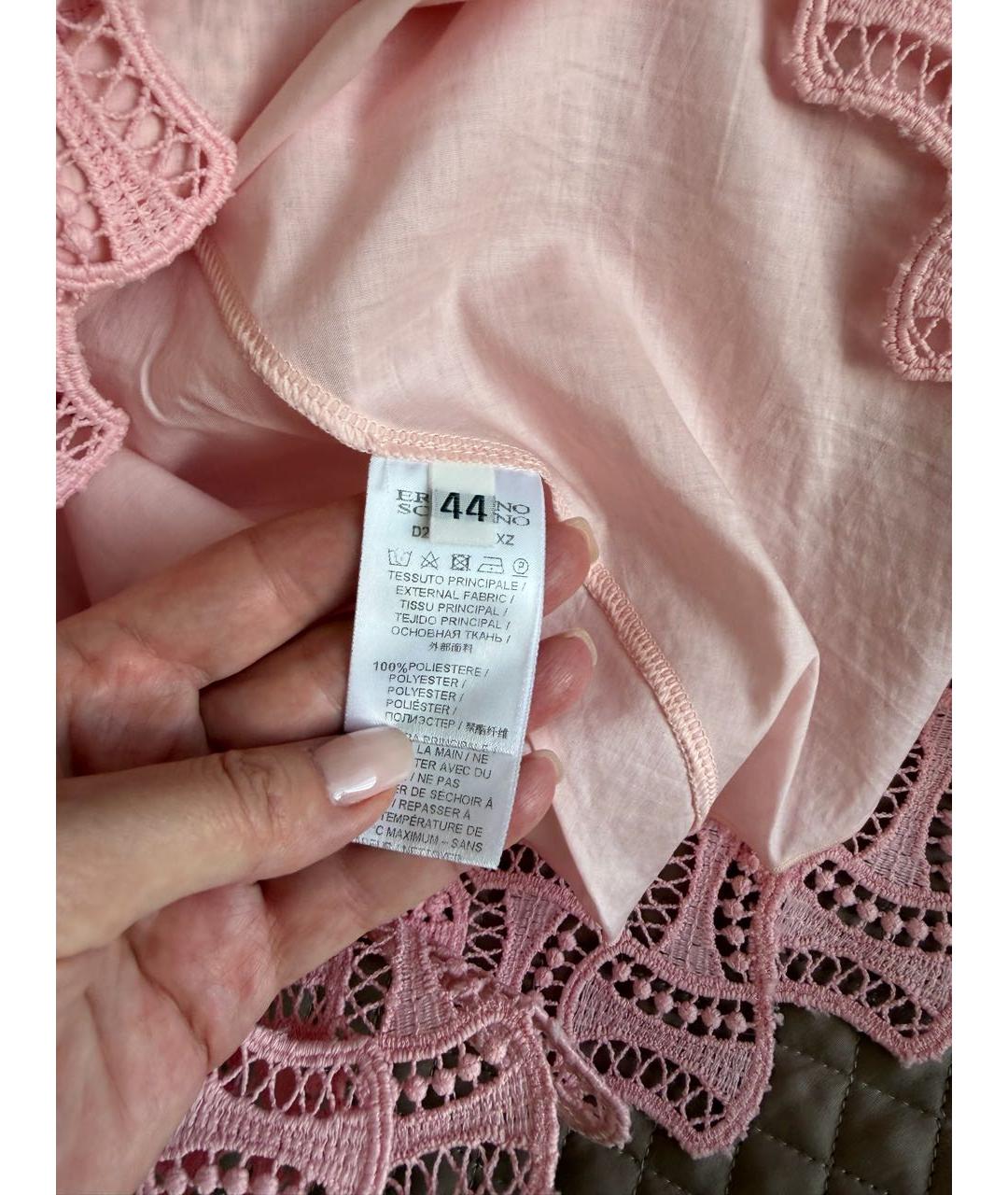 ERMANNO SCERVINO Розовое полиэстеровое коктейльное платье, фото 3