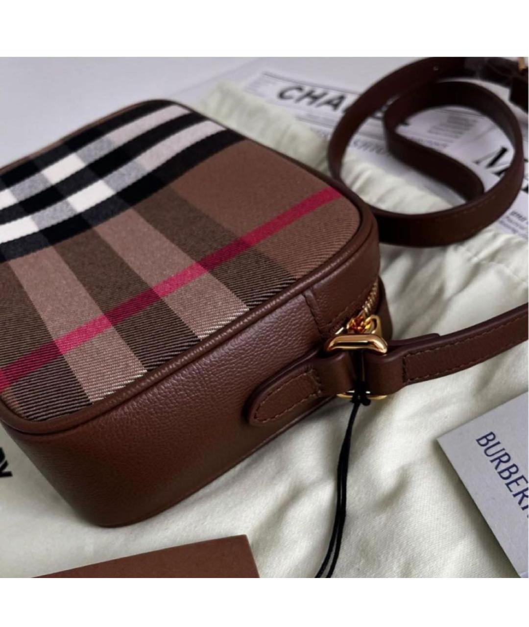 BURBERRY Коричневая кожаная сумка через плечо, фото 5