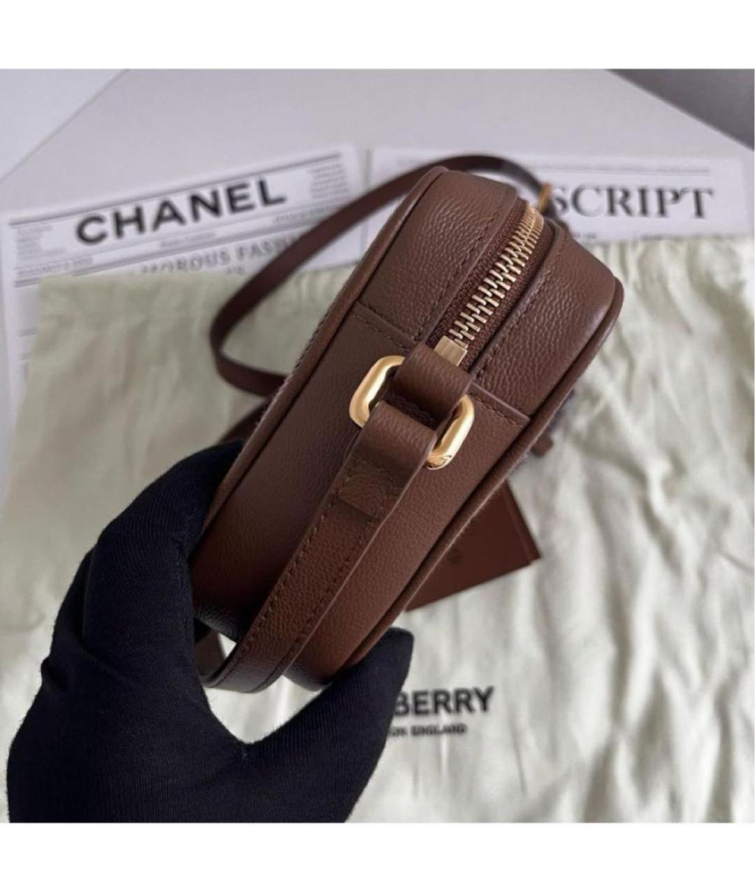 BURBERRY Коричневая кожаная сумка через плечо, фото 7