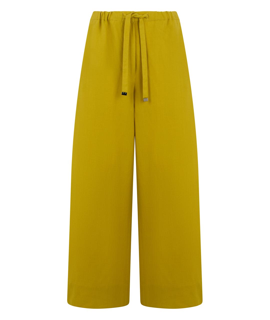 'S MAX MARA Горчичные льняные брюки широкие, фото 1